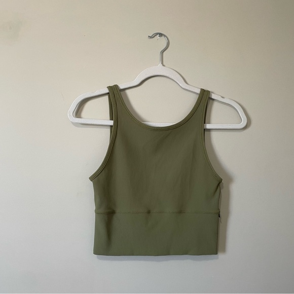 Olive Green Ribbed Lululemon Tank - Picture 2 of 2